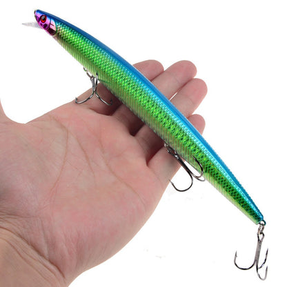 16 Cores 18cm 24g Isca Artificial Minnow Laser Crankbait Dura Plástico Grande Isca Falsa para Pesca Marítima