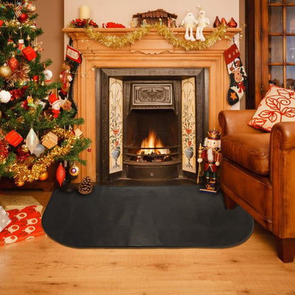 Fireproof Hearth Rug Flame Resistant Fireplace Rug Mat Half Round Floor Protective Rug Fiberglass Fireproof Wooden Stove Mat