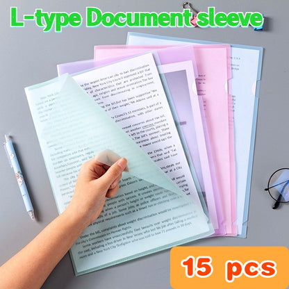 8pcs A4 Letter Size Plastic Clear Cut Flush Folder Document Protector for Home School Office Supplies