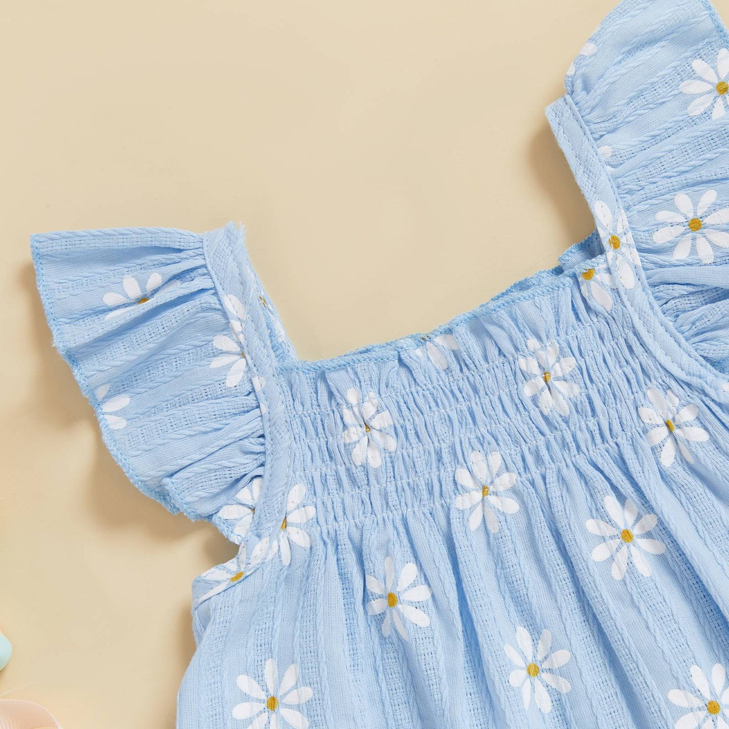 Baby Girl Daisy Outfit Toddler Girls Flying Sleeve Babydoll Tops Elastic Waist Ruffle Shorts Cute Summer Clothes 2Pcs Sets