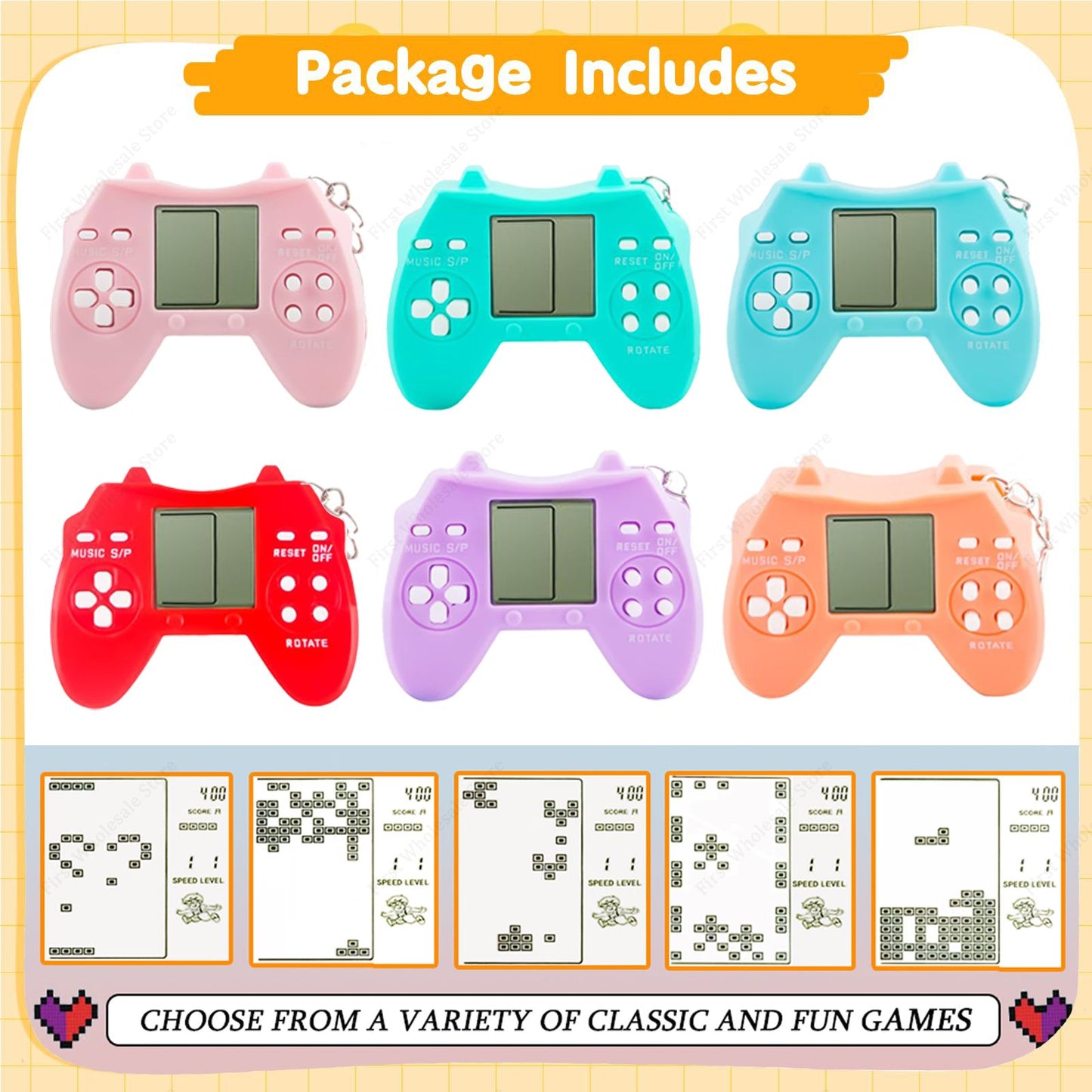 6-48Pcs Video Game Party Favors for Classic Game Console Keychain Birthday Joypad Souvenir School Valentine Gifts
