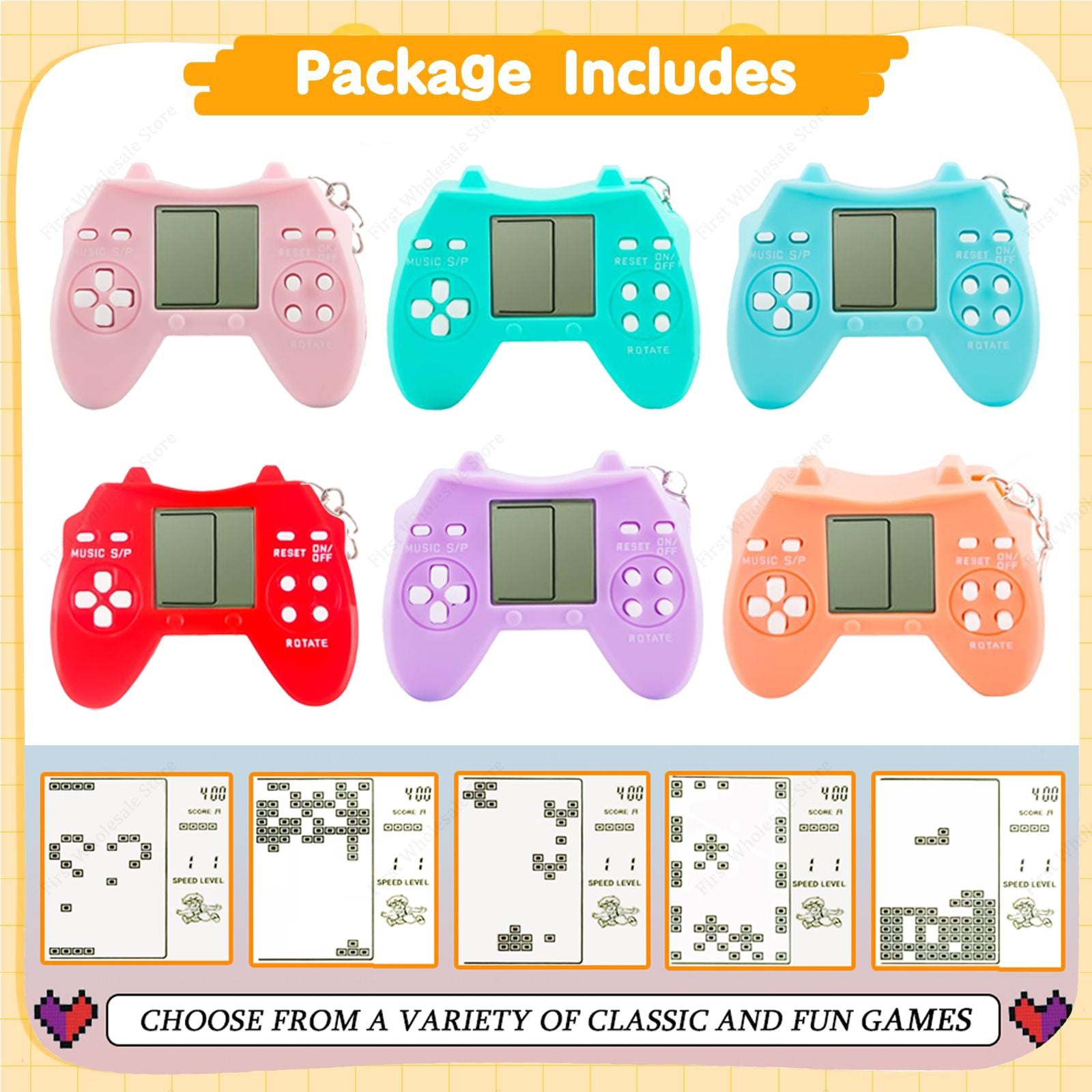 6-48Pcs Video Game Party Favors for Classic Game Console Keychain Birthday Joypad Souvenir School Valentine Gifts