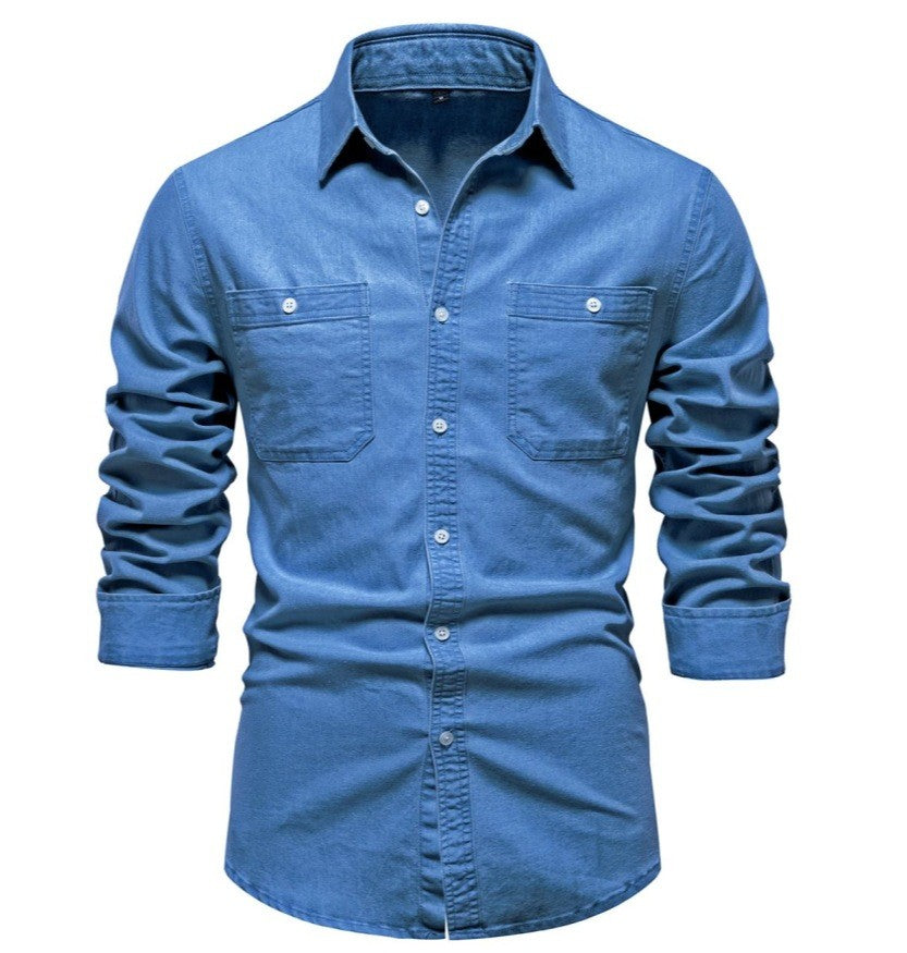 Spring Autumn New Men's Denim Shirts Fashion Casual Long Sleeve High Quality Cotton Shirt Jackets Vintage Slim Male Jean Shirts