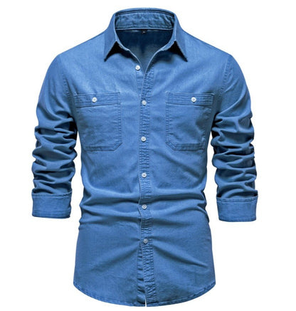 Spring Autumn New Men's Denim Shirts Fashion Casual Long Sleeve High Quality Cotton Shirt Jackets Vintage Slim Male Jean Shirts