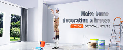 SucceBuy Pernas de Pau para Drywall 18''-30''/36''-50'' Ajustáveis de Alumínio, Joelheiras Protetoras Antiderrapantes, para Casa