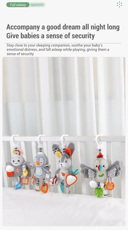 Chocalhos de Bebê Móbiles Desenho Animado Sino Animal Brinquedo Crianças Educação Precoce Desenvolvimento Sensorial Aperto de Mão Coelho Pinguim Chocalhos Brinquedos Presente