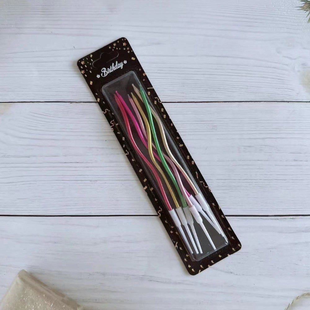 6/12/48pcs Birthday Candles Spiral Cake Candles  Long Thin Cake Candles For Wedding Party And Cake Decoration