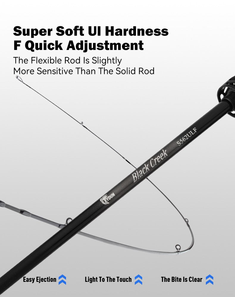 Vara de Pesca LEYDUN Black Creek 2 Partes, Spinning/Casting, 1,5/1,68/1,8m, Vara de Viagem, Baitcasting, Ultraleve, Fibra de Carbono