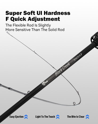 Vara de Pesca LEYDUN Black Creek 2 Partes, Spinning/Casting, 1,5/1,68/1,8m, Vara de Viagem, Baitcasting, Ultraleve, Fibra de Carbono