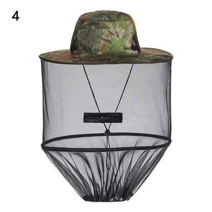 Chapéu Mosquiteiro Com Tela Protetora Repelente Insetos Abelhas Proteção Masculino Feminino Chapéu De Pesca Protetor Solar Ao Ar Livre