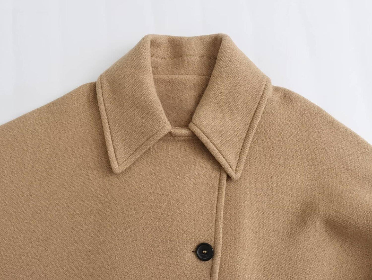 Women's Oblique Button Loose Batwing Sleeve Jacket Coat Lapel Double Pocket Warm Solid Vintage Outerwear Fall Winter Coat