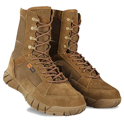 Botas Táticas Leves Masculinas de Combate, Anticolisão, de Treinamento, com Cadarço, Impermeáveis, para Caminhada ao Ar Livre, Calçado Respirável