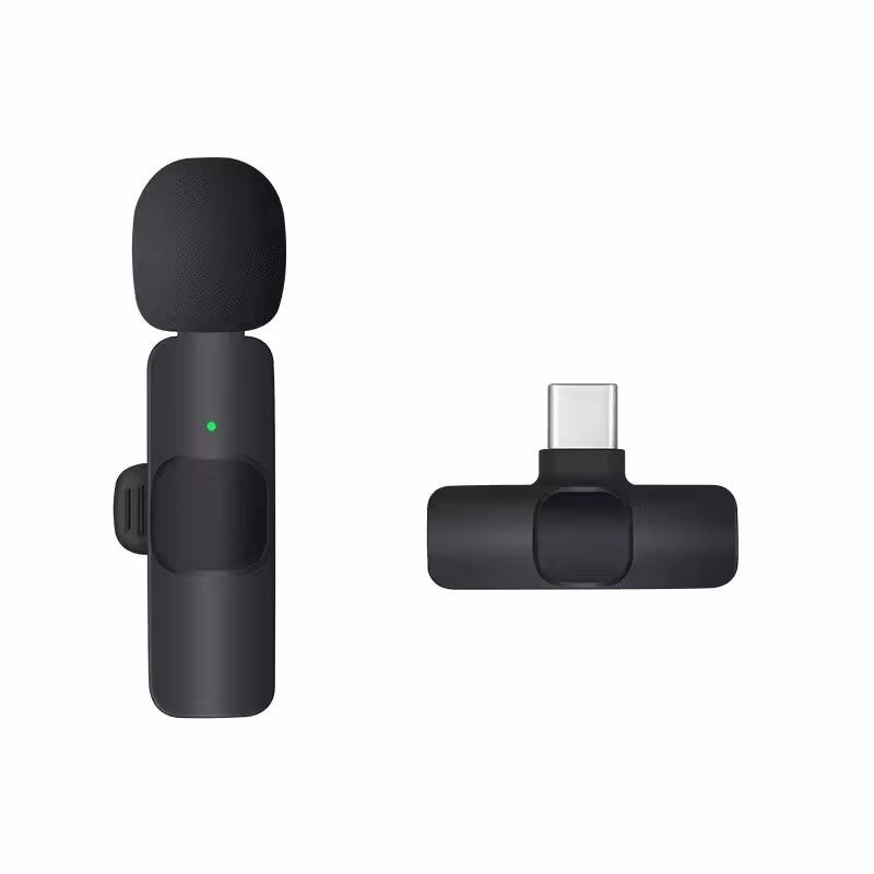 Basix Microfone de Lapela Sem Fio 2.4G Portátil para Gravação de Áudio e Vídeo Mini Microfone para iPhone Android Transmissão ao Vivo Jogos Telefone