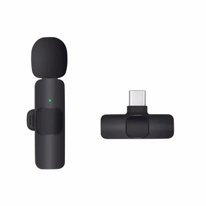 Basix Microfone de Lapela Sem Fio 2.4G Portátil para Gravação de Áudio e Vídeo Mini Microfone para iPhone Android Transmissão ao Vivo Jogos Telefone