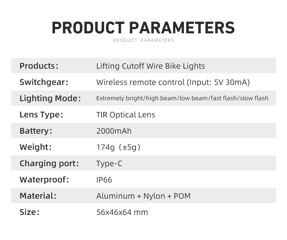 CYCLAMI Hanging Bike Headlight GoPro Ultra Bright Wireless Remote Front Lamp MTB Road High Brightness White CYC 1600 Lumen Light