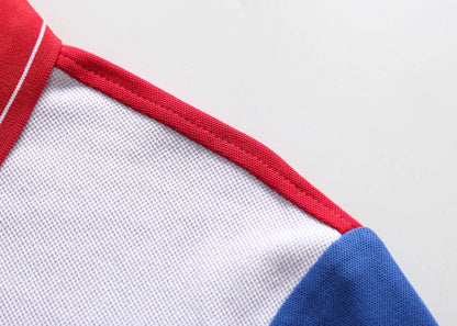 New men's polo shirt Italian leisure advanced pure cotton high-end embroidery luxury original design color contrast