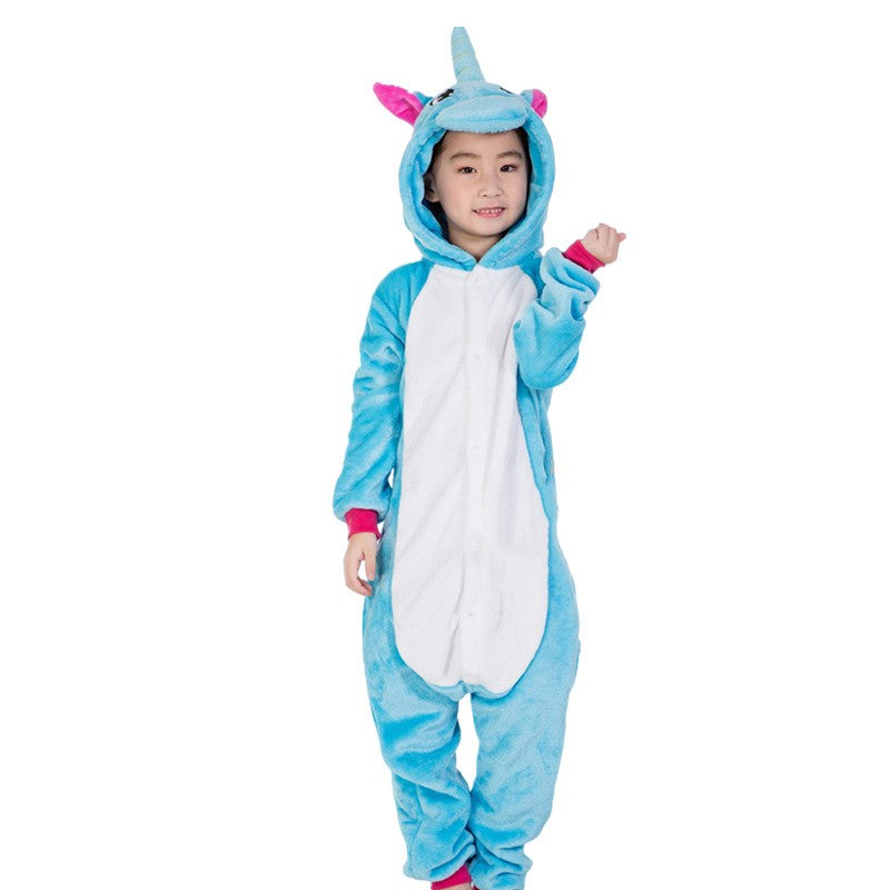 2-8Years Children's Unicorn Tiger Lion Fox Sika Deer Kigurumi Kid Onesie Pyjamas Cosplay Costumes for Halloween Carnival Party