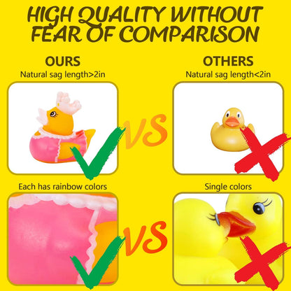 100 Pack Rubber Ducks in Bulk, Assorted Duckies for Jeeps Ducking, Rubber Duckies for Baby Bath Toys, Kids Bath Pool Toys