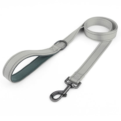 Coleira de cachorro Laeds Leashes, coleira de cachorro de nylon de seda reflexiva para cães grandes, médios e pequenos passearem, corda engrossada para passear com animais de estimação