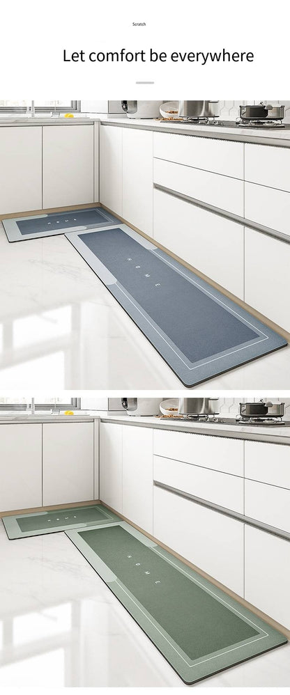 Diatomaceous Earth Absorbent Anti-fouling Kitchen Floor Mats Bathroom Anti-slip Rugs Kitchen Scrubbable Long Carpet