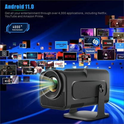 Projetor KaiAqua 4K Android 11 Nativo 1080P 390ANSI HY320 Dual Wifi6 BT5.0 1920*1080P Cinema portátil Projetor HY300 atualizado