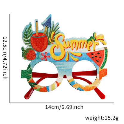 Hawaiian Party Glasses,Summer Flamingo Pineapple Coconut Glasses,Summer Beach Themed Birthday Party Decorations