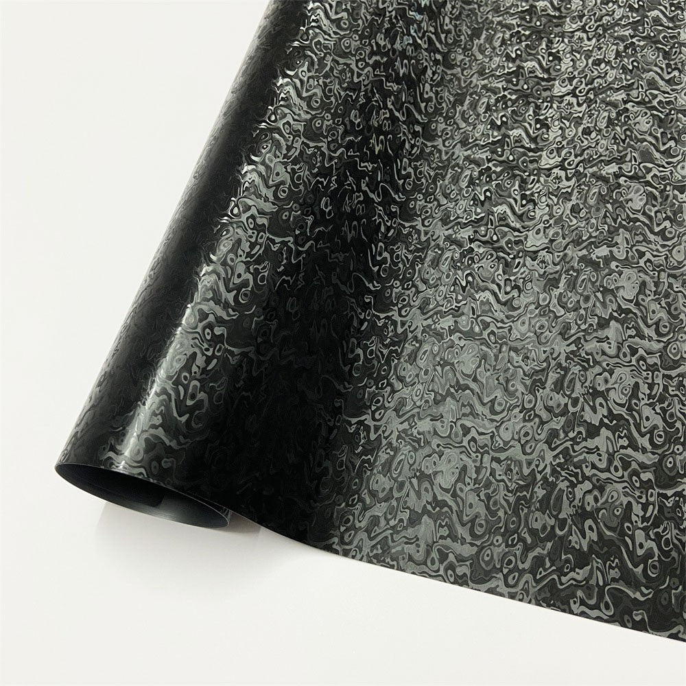 Vinil Envelopamento Fibra de Carbono Forjado Preto Cosmic Hex Carro Envelopamento Filme para Veículos e Motocicletas Interior e Exterior