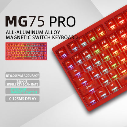 Teclado Gamer IROK MG75 PRO MAX 8K com Switch Magnético Acionamento Rápido de 0,005mm RT Teclado Mecânico com Hot Swap/SOCD/À Prova D'Água