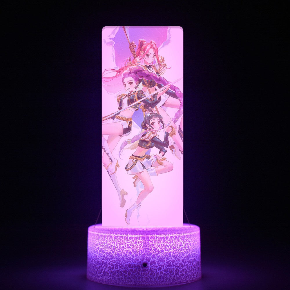 KPop K-POP Demon Hunters Kawaii Zoe Rumi Mira Saja Boys Superstar Monochrome Light Remote Control 16 Color Light Night Light