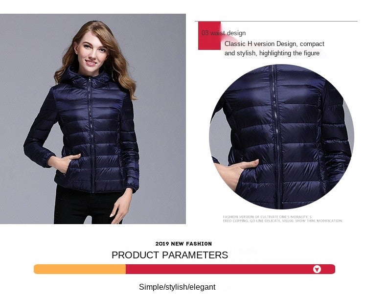 White Duck Down Winter Hoody Jackets Ultra-light Women Down Coats Puffer Long Sleeve Warm Slim Portable Thin Female Outwears 7XL