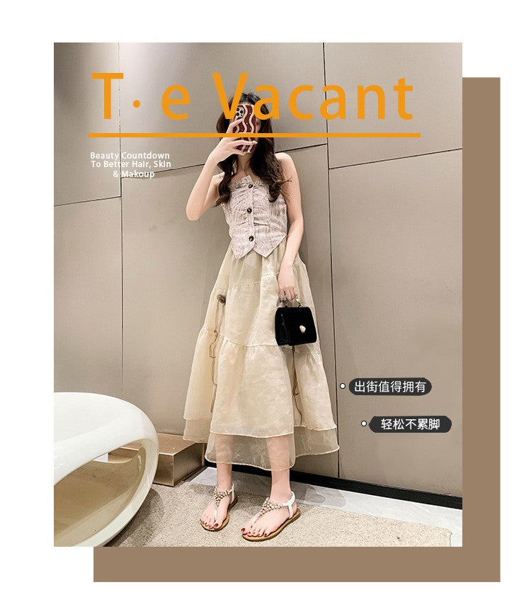 Summer New Flat Transparent Rhinestones Pintoe Women's Sandals, Fashion Casual Light Beach Cool, Shoes Women