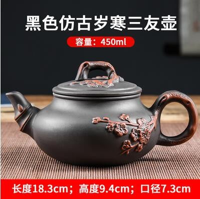 Conjunto de Bule e Xícaras de Chá Yixing em Argila Roxa, Grande Capacidade, Bule de Ameixeira em Argila, Conjunto de Chá Kung Fu