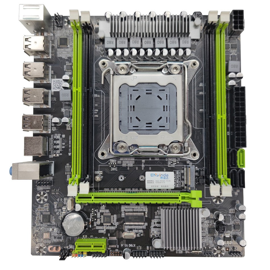 Placa-mãe ENVINDA X79 LGA 2011 USB2.0 SATA3 Suporta Memória REG ECC e Processador Xeon E5 4DDR3 PCI-E NVME M.2
