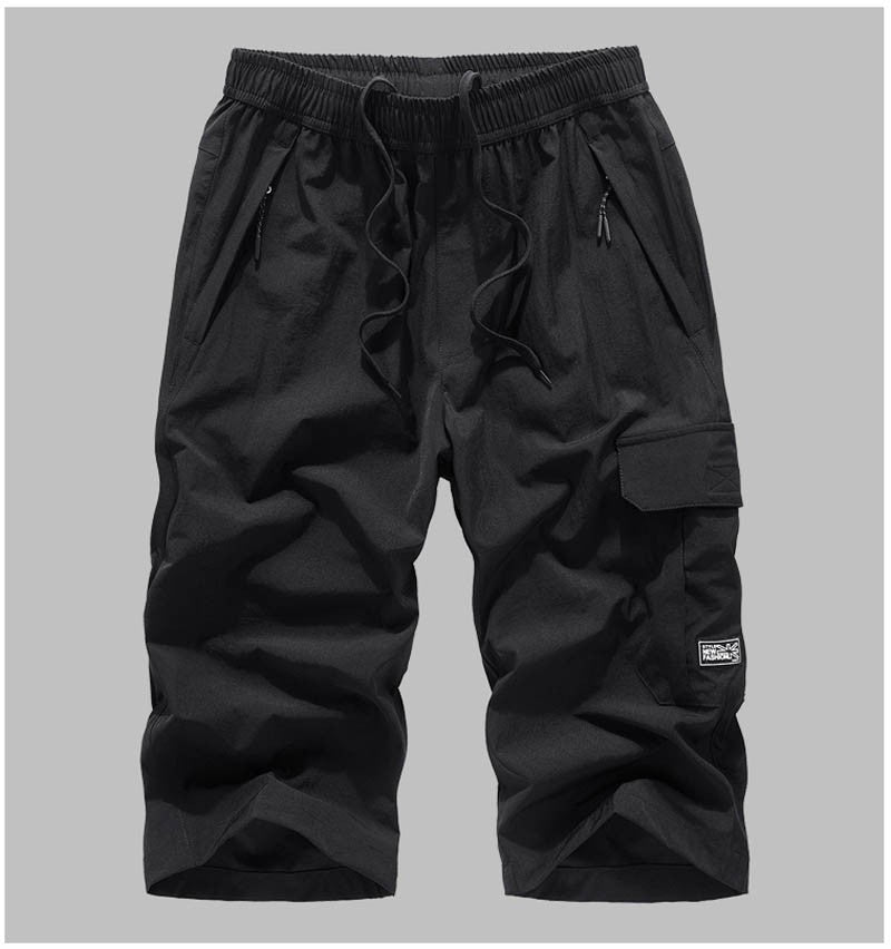 Men's Summer Quick Dry 3/4 Pants Lightweight Capri Shorts Hiking Fishing Travel Casual Cargo Shorts Pants Men Gym Shorts 7XL 8XL