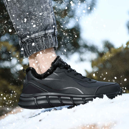 Tênis Masculino de Inverno Quente com Forro de Lã Confortável Impermeável Tamanhos Extras 46 47 48 Calçado Esportivo Casual Zapatillas Hombre