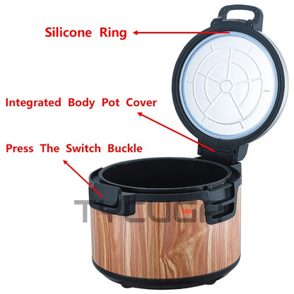 Panela Elétrica de Aquecimento de Arroz Panela de Capacidade Grande Recipiente de Alimentos com Isolamento Térmico Forro Interno Antiaderente Eletrodomésticos de Cozinha 19L/32L