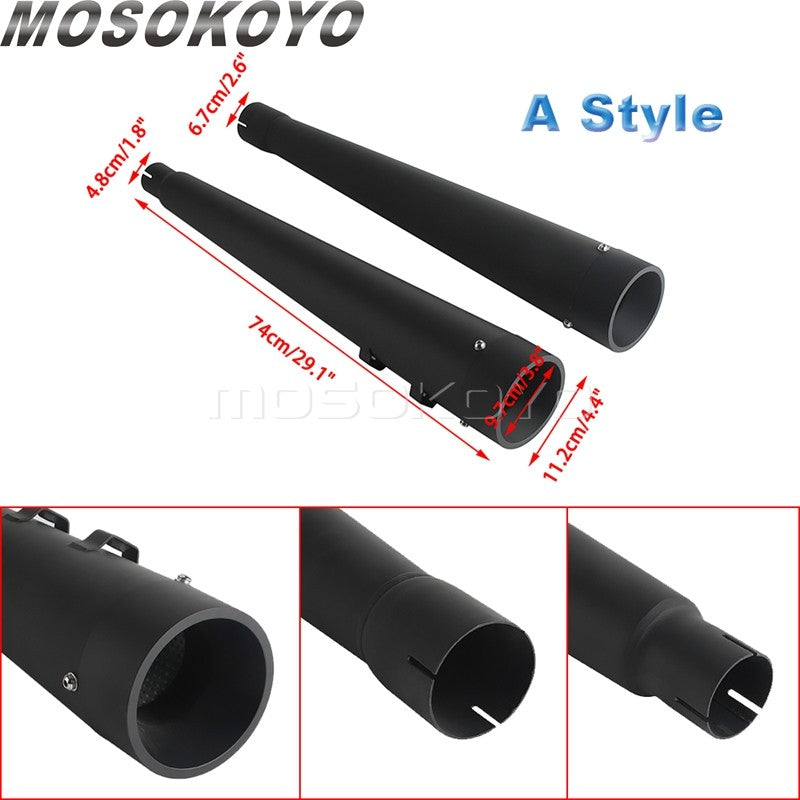 Motorcycle Tappered Slip-On Exhaust Pipe For Harley Touring Street Road Electra Glide Road King FLHR FLHX FLTRX FLHTK 2017-2023