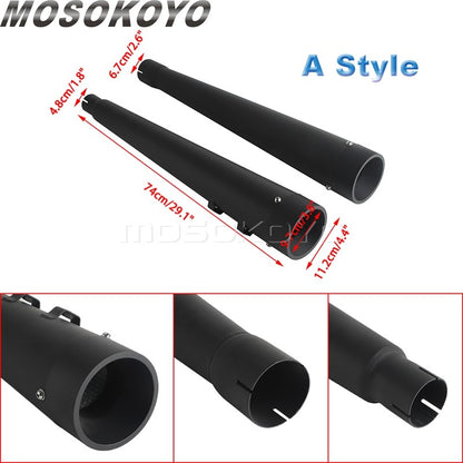 Motorcycle Tappered Slip-On Exhaust Pipe For Harley Touring Street Road Electra Glide Road King FLHR FLHX FLTRX FLHTK 2017-2023