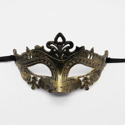 1pc Amazing Mask Antique Gold and Silver Jazz Flat Head Mask Ball Party Gathering Men and Women Cosplay Half Mask Decoration