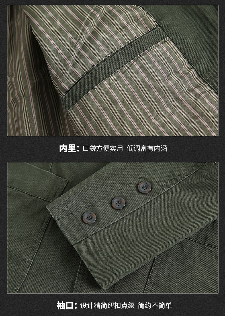Men Blazer Middle-aged Loose Men Fashion Business British Style Casual Suit Three Button Cotton Casual Clothes Single West Coat