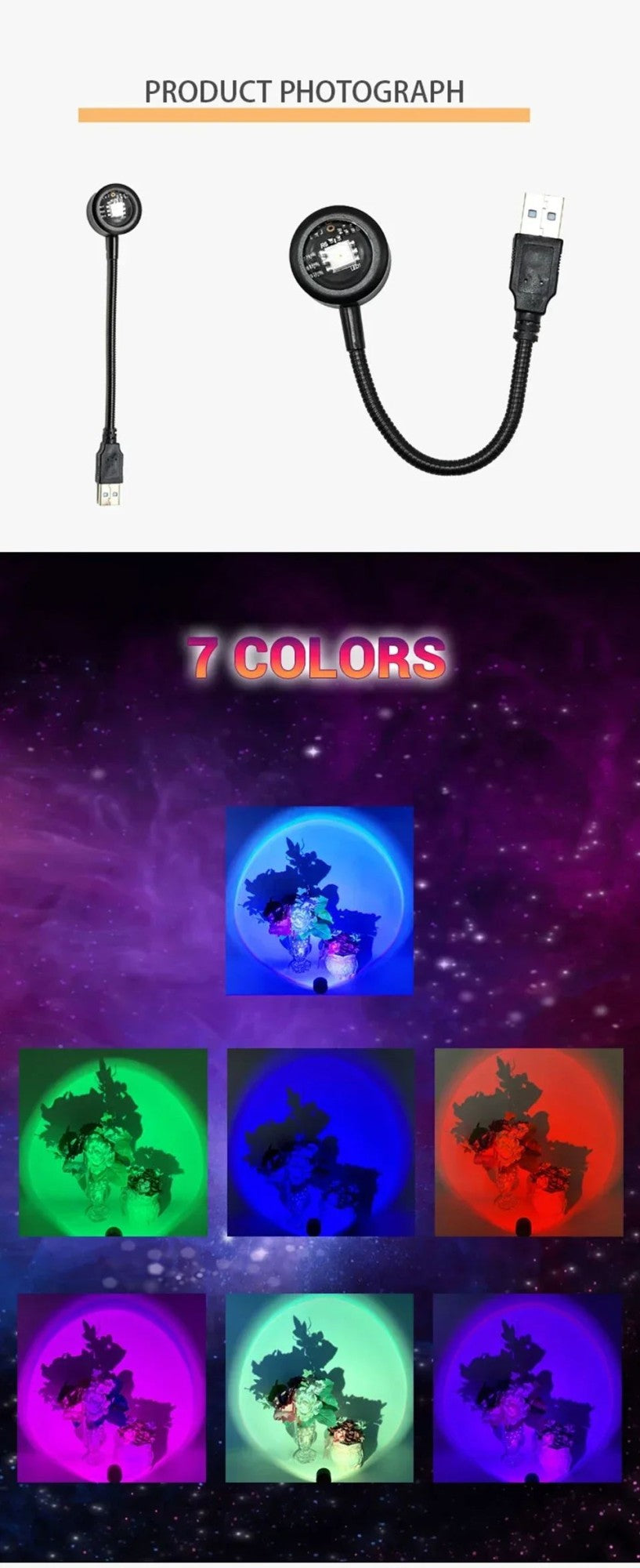 Led USB Sunset Lamp Projector Home Party Decor Night Light Atmosphere Neon Lights For Bedroom Living Room Wall Photography