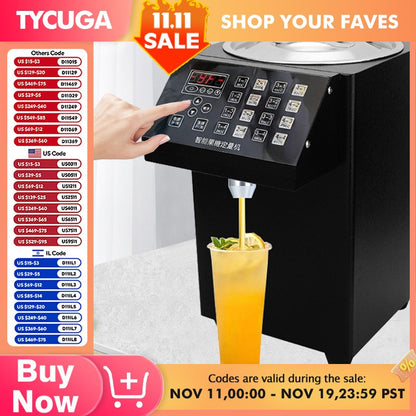 16 Grid Quantitative Fructose Filling Machine Bubble Milk Tea Shop Automatic Electric Syrup Sugar Dispenser Levulose Quantifier