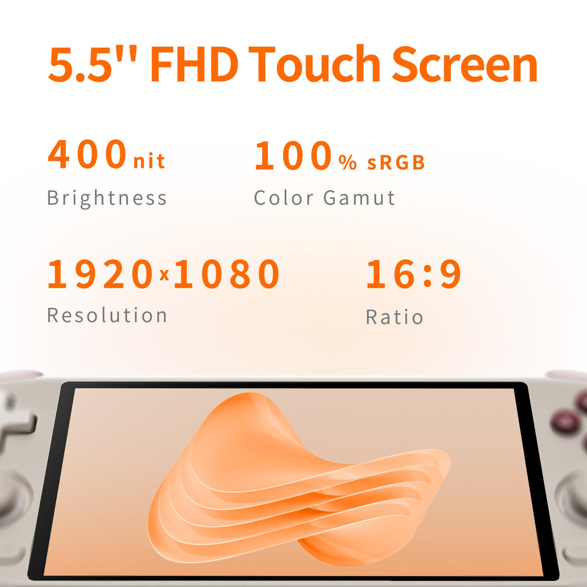 MANGMI AIR X Handheld Game Console with Qualcomm Snapdragon 662 5.5'' Touchscreen Android14 Fast Charging Active Cooling Fan RGB