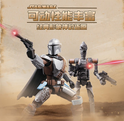 NOVOS BLOKEES Original Mandalorian GV01 Star Wars Brinquedo Djarin Mando Grogu Yoda Boba Fett Imperial Stormtrooper Boneco de Ação Presente