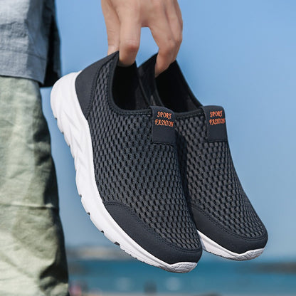 Tênis Masculino YRZL Respirável em Mesh, Casual, Antiderrapante para Uso Externo, Tamanho Grande, Loafer Leve para Caminhada, Calçado Masculino de Tênis