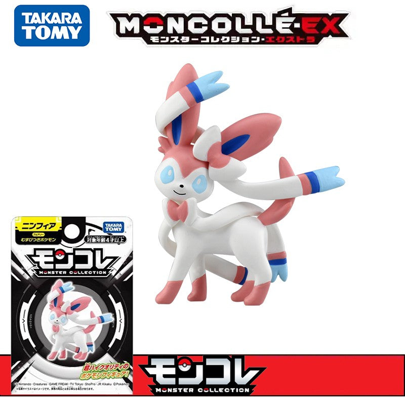 Original TAKARA TOMY Pokemon Figurine Toys Mimikyu Sylveon Lapras Charizard Umbreon Vaporeon Snorlax Model Dolls Birthday Gifts