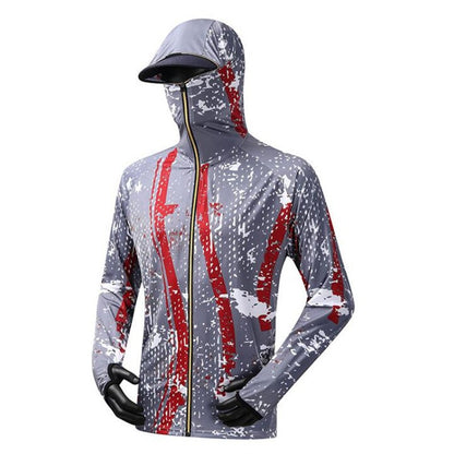Moletom Profissional de Pesca com Máscara Anti-UV Protetor Solar Roupas de Proteção Solar Camisa de Pesca Respirável Secagem Rápida Camisa de Pesca