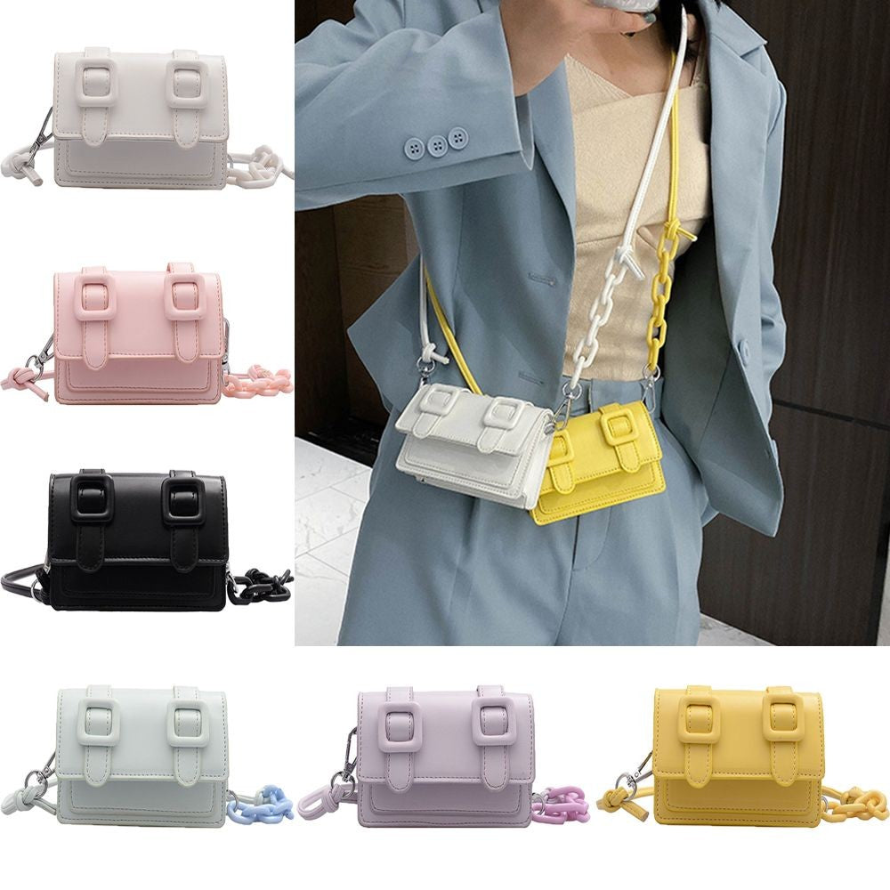 Mini Small Messenger Bags For Women Girl Chain Purse PU Leather Handbag Ladies Girl Crossbody Bags Designer 2022 Summer Yellow