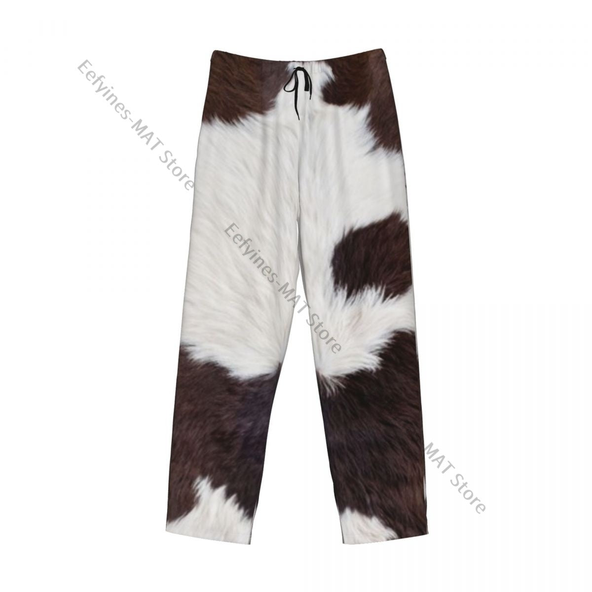 Cow Skin Texture Mens Pajamas Pyjamas Pants Lounge Pants Sleep Bottoms