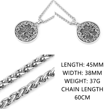Colar Nórdico Vikings Árvore da Vida Odin Vários Homens Amuleto Celta Pingente Aço Inoxidável Charm Vintage Joias Punk Atacado
